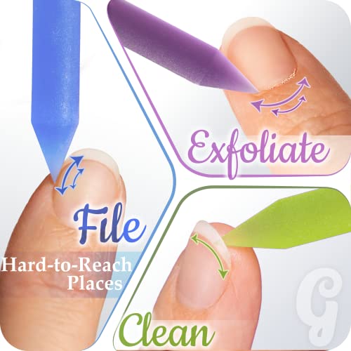 Glass Cuticle Pusher by GLADZY - Manicure Stick, Genuine Czech Quality, Professional Precision Filing Cuticle Remover, Abrasive Surface Never Wears Out - color: Glass Cuticle Pusher - Baby-blue