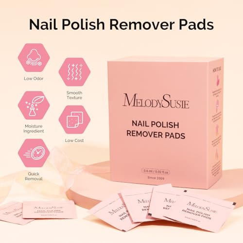 MelodySusie 200PCS Wrapped Nail Polish Remover Pads with Cuticle Pusher - size: 200pcs