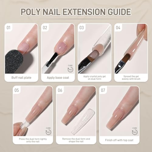 GAOY Watery Crystal Poly Gel for Nail Extensions, 30g, Nude Skin Tone 02