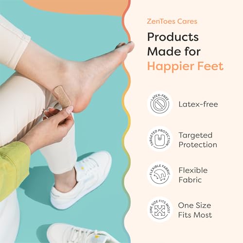 ZenToes U-Shaped Felt Callus Pads, Self-Stick Cushions, 24 Count - color: Beige, size: 24 Count