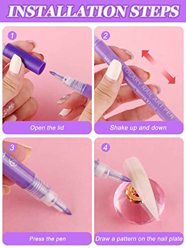 12 Color Nail Art Pens Kalolary Nail Art Marker Point Graffiti Dotting Pen - color: C