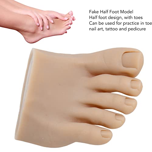 Silicone nail practice foot model, lifelike dark skin reusable half foot