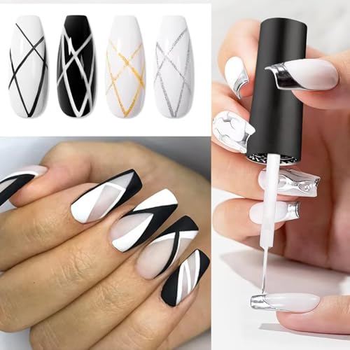 WOKOTO 20 PCS Liner Nail Polish Brush Replacement Head With a Cap Kit - Nail Liner Brush Tip Replace Head For Nail Polish Gel Nail Soft Liner Brush Head Liquid Nail Brushes Fingernail Brush