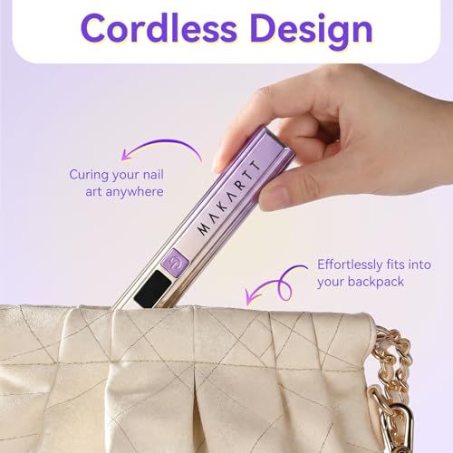 Makartt Handheld Mini UV Nail Lamp Flash Cure for Gel-X Tips & Nail Glue - color: Gradient Purple