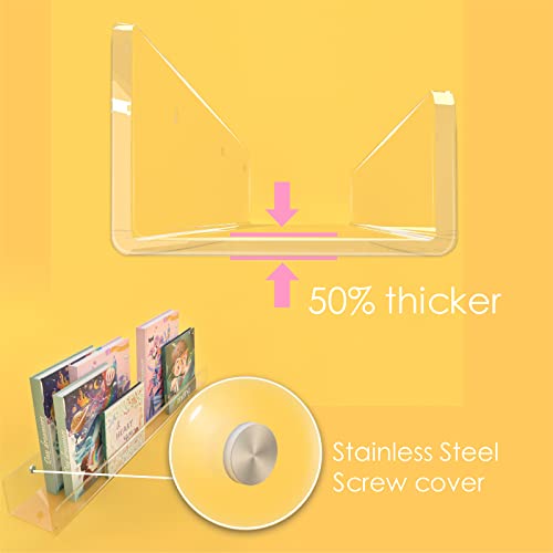 2 Pack 36 Inch Clear Acrylic Kids Wall Bookshelves,Display Rack - color: 36in-clear