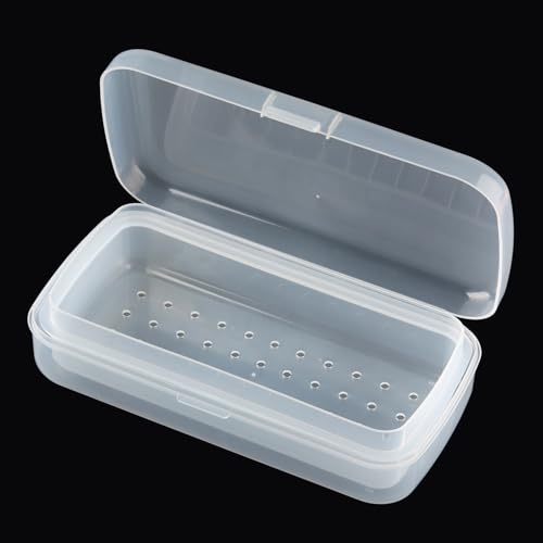SUTOKAKA Nail Tool Sterilizer Box Plastic Sterilization Tray, Clear - color: Clear Rectangular