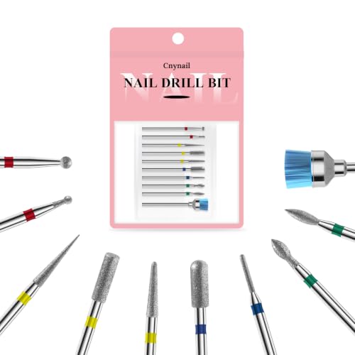 3/32'' 10Pcs Nail Drill Bits Set Diamond for Home & Salon Use Removal - color: 10Pcs Diamond Bits Sets