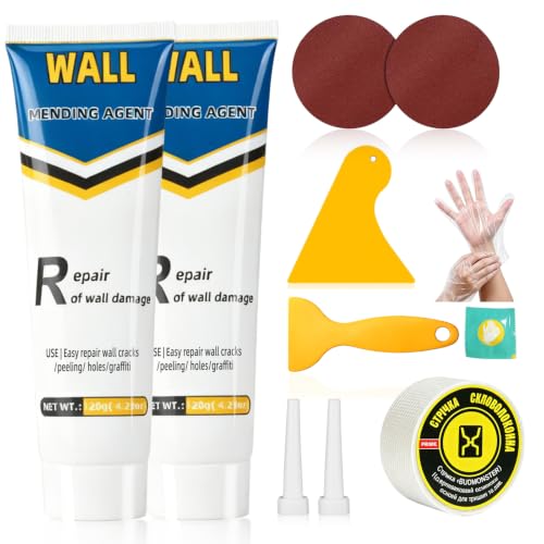 Wall Spackle Drywall Repair Kit Tape & Scraper for Nail Holes & Wall Cracks