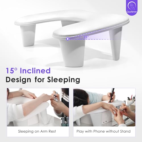 Big Arm Rest for Nails Tech, U-Shaped, for Acrylic Nails, White - color: 1nd Gen White