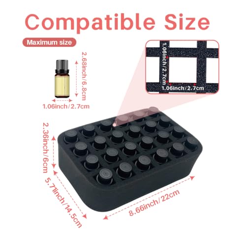 Essential oils Organizer Holder Foam Pad with Slots, can DIY - color: Black 24