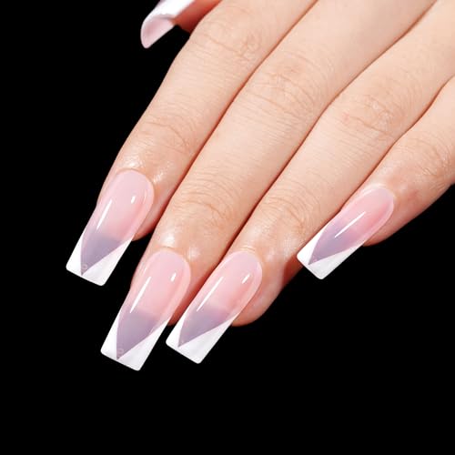AILLSA Medium Square Nail Tips 450PCS Full Cover Nail Tips Matte Acrylic
