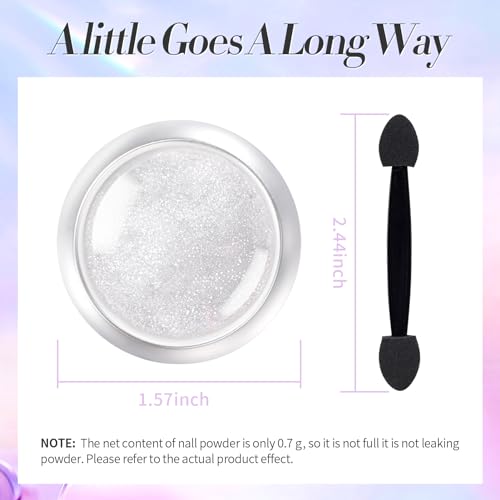 BORN PRETTY Silver Chrome Nail Powder Super Glossy Mirror Effect - color: Color 6