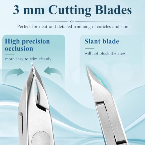 Lothee 2 Pcs 3mm Cuticle Nippers Trimmer with 100 Sterilizer Pouch, Rainbow - color: Rainbow
