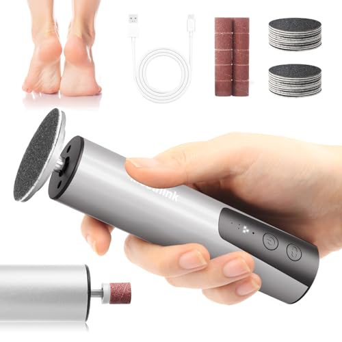 2-in-1 Electric Callus Remover for Feet, Professional Pedicure Tool Gift - color: Sliver
