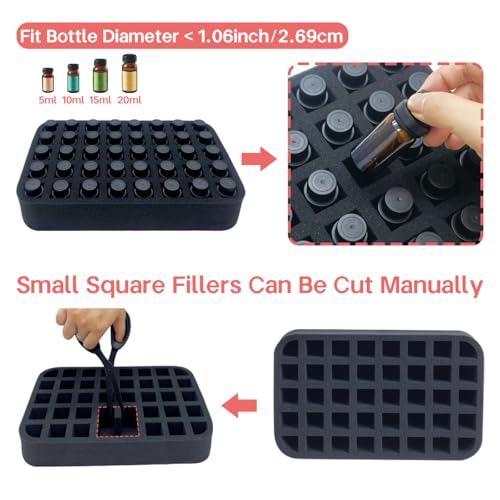 Essential oils Organizer Holder Foam Pad with Slots - color: Black 40