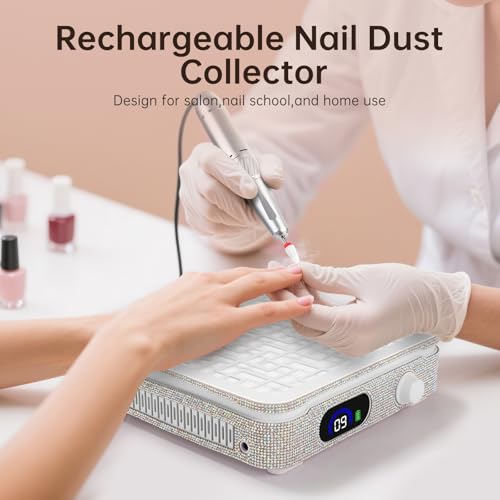 Nail Dust Collector Cordless Dust Collector Nail Tech - color: AB Diamond