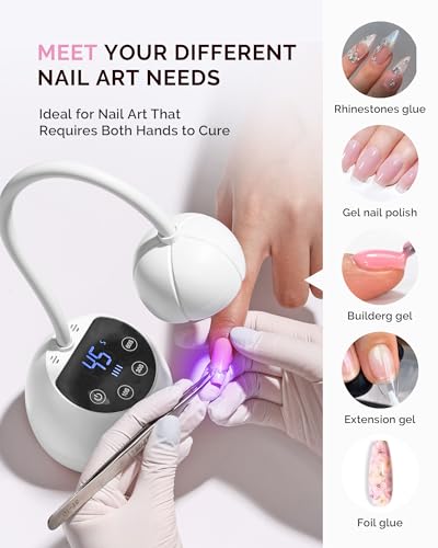 MelodySusie Gooseneck Cordless UV Nail Lamp P-ArtM2 Light for Nail Tips - color: White