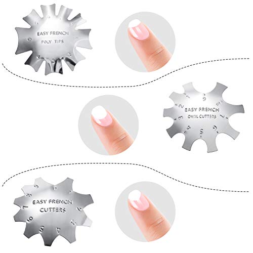 6 Pieces Nail Manicure Edge Trimmer DIY Plate Module, Silver