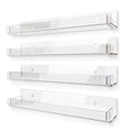 4 Pack 15 Inch Clear Acrylic Floating Wall Shelves, Kids Bookshel - color: 15in-clear