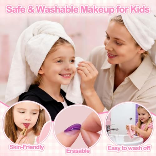Makeup & Nail Art Kit, Washable Nail Polish and Press on Nails Gift