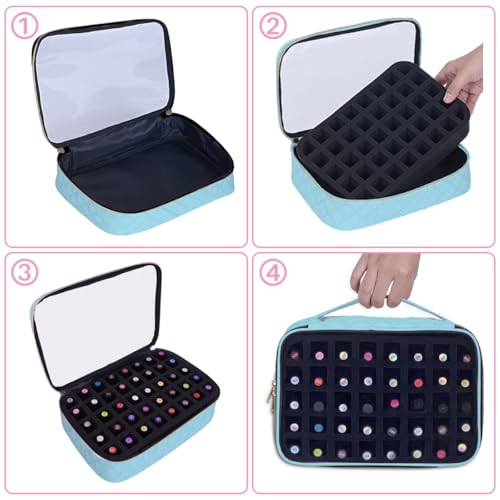 2 Pcs Small Clear Nail Polish Organizer Holds 80 Bottles Nail,Blue - color: Sky Blue-Clea-2 pcs