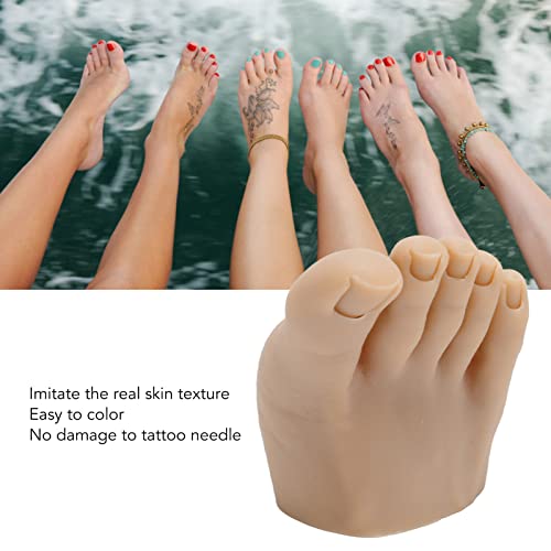 Silicone nail practice foot model, lifelike dark skin reusable half foot
