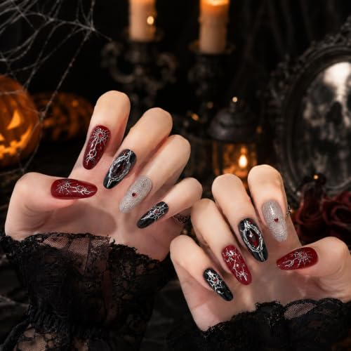Halloween Nail Stickers Ghost Spider Web Nail Decals for Nail Art 2 Sheets - color: Color17