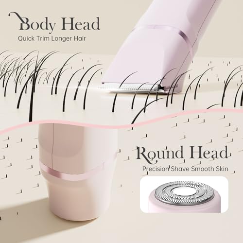 Risina 2-in-1 Bikini Trimmer for Women, Electric Razors for Women, Gifts - color: Pink