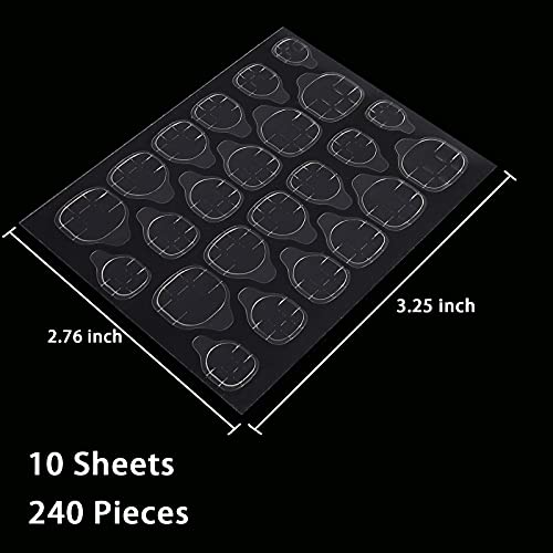 Laza 240pcs Thin Breathable Adhesive Tabs Super Sticky Nail Glue Stickers - size: Clear 240 Pcs