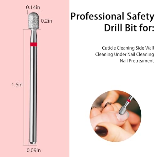 Nail Drill Bit,Cylinder Diamond Carbide Cuticle Remover Bit,3/32" Shank,Professional Diamond Carbide Nail Drill Bit for Acrylic Gel Nails,Home Salon & DIY(Fine) - color: Medium