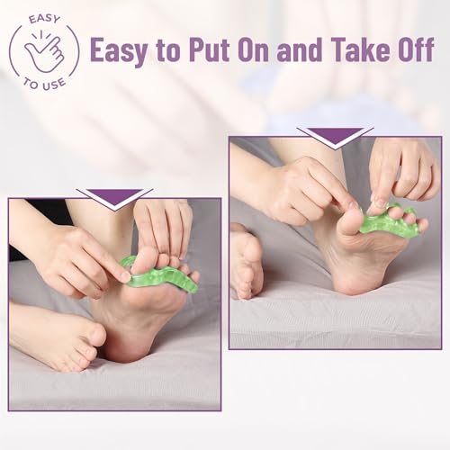 DR JK- ToePal Gel Toe Separator, 4 Pairs, Toe Spacers, Bunion Corrector - color: Light Green, size: 4 Pairs