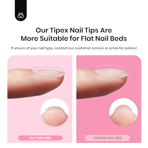 Beetles Tipex Instant Apex Nail Tips Kit, Medium Coffin, 224pcs 16 Sizes