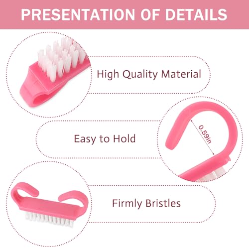 Travel Size Handle Grip Nail Brushes, 24 Pack Nail Cleaning Brushes, Hand Scrub Cleaning Brush for Nails and Toes