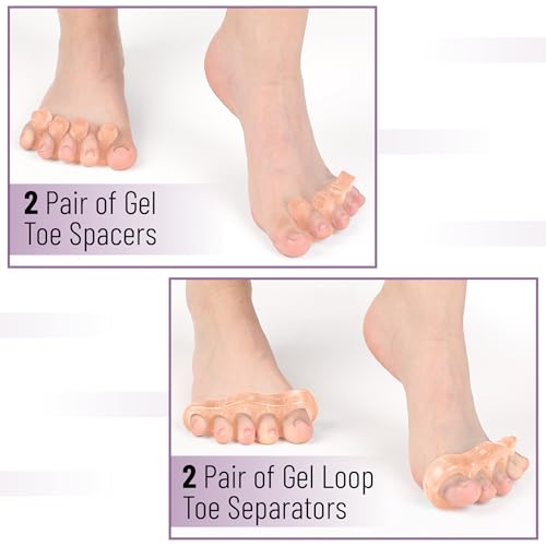 Dr. JK- ToePal Gel Toe Separator, 4 Pairs, Blush, Toe Spacers, Bunion Corrector - color: Blush, size: 4 Pairs