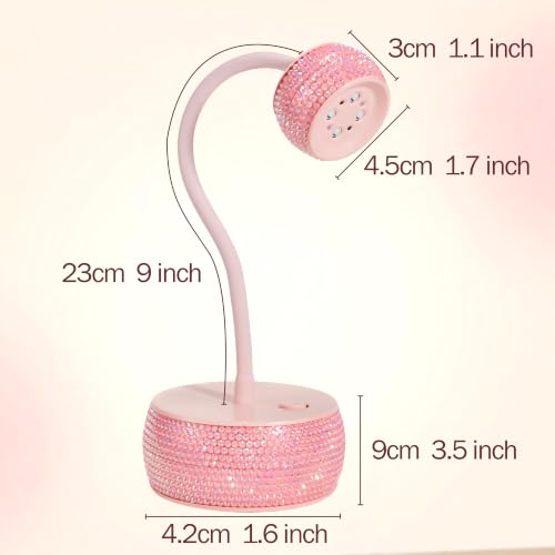 Rechargeable Gooseneck Flash Cure Nail Lamp, Auto Sensor, Pink