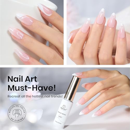 Beetles White Gel Liner Nail Polish 7ml French Tip Gel Polish White - color: C - White-1