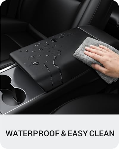 BASENOR Center Console Armrest Cover for 2017-2024 Tesla Model Y Model 3 - size: Model Y / 3 Black