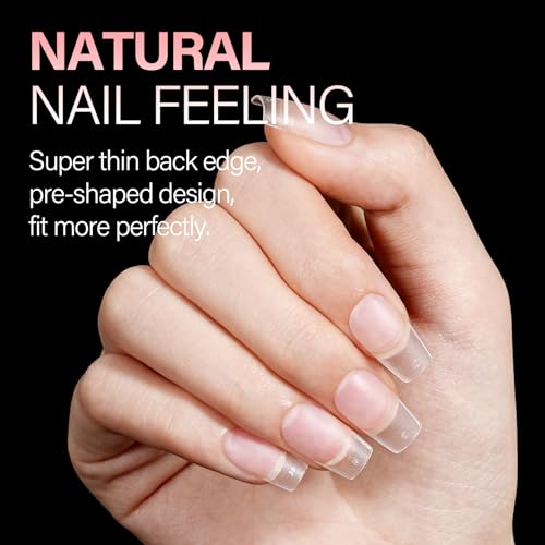 AILLSA Short Square Nail Tips 450PCS Acrylic gel Full Cover Nail Tips