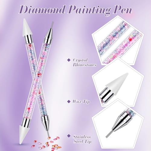 Tatuo 2 Pcs Rhinestone Picker Tool Kit with 2 Wax Head, Colorful - color: Colorful