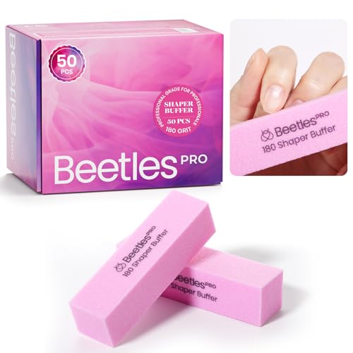 Beetles Pro Nail Buffer Sanding Block 50 Pcs 180 Grit Polisher Buffing File - color: B-pink-50