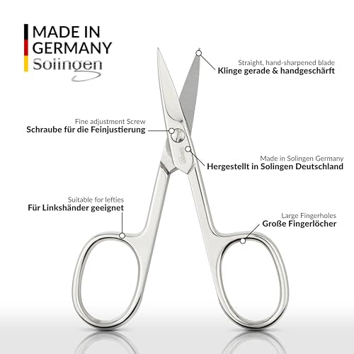 marQus - Straight nail scissors made in Germany Solingen for precise cutting of nails suitable as fingernail and toenail cutter with Premium Storage Case - color: Nail Scissors - Straight