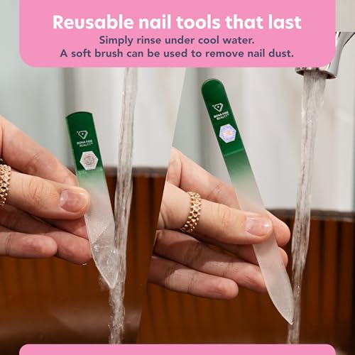 Bona Fide Beauty Czech Glass Nail File and Shiner Duo Set (Green) - color: Green