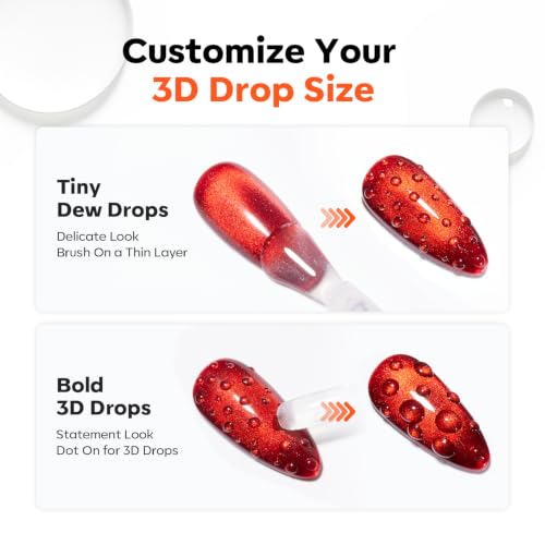 modelones Waterdrop Gel Top Coat Clear 3D Nail Art No Wipe Gel Polish Set - color: Clear Waterdrop