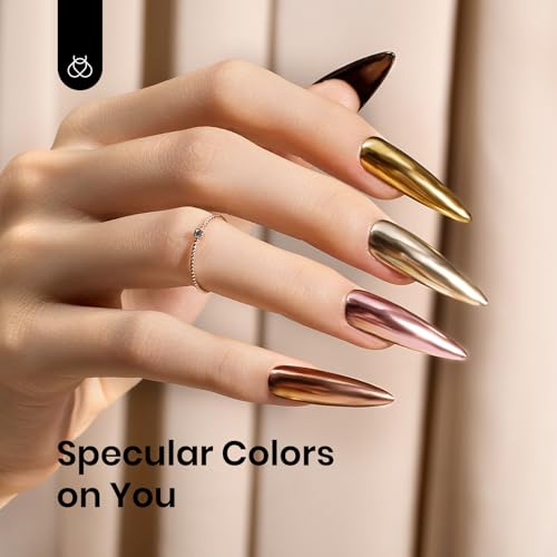 Beetles Metallic Chrome Nail Powder Mirror Effect 4 colors Gold - color: B - Gold-4