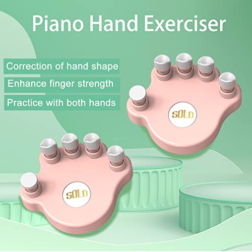 Piano Finger Trainers, Hand Grip Exerciser Ergonomic Training Finger Pressing Posture Correction Tool for Guitar Piano Trigger Finger Training Arthritis Therapy and Grip 2PCS/Set - color: Pink