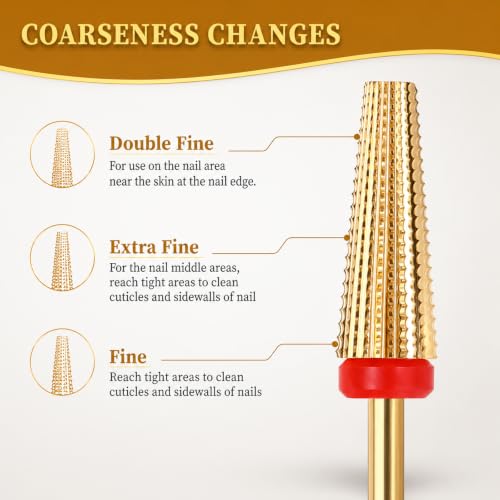5 In 1 Nail Drill Bits Set, Carbide Nail Drill Bits For Cuticle