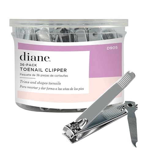Diane Stainless Steel Toenail Clippers with File & Cleaner, 36-Pack - style: Toe Nail Clipper Curved Edge