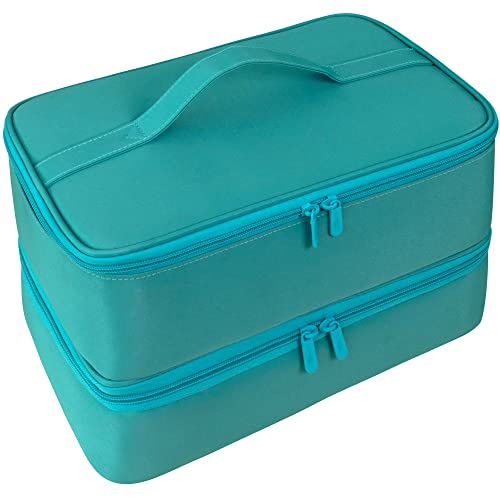 ButterFox Large Nail Polish Organizer Storage Case, Fits Nail Lamp Dryer and 40-50 Nail Polish Bottles (0.5 fl oz - 0.3 fl oz), Gel Nail Polish Kits Supplies Bag - color: Turquoise, size: M (40-50 Slots)