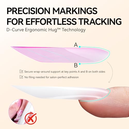 Gelike EC Dual Forms for Extension: 96 Pcs Color Nail Form, 4 Style 12 Size Nail Forms For Builder, Half Matte Gel Forms For Manicure Art Design Salon Diy - color: D2-Color Dual Forms 96pcs
