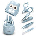 Baby Nail Kit, 4-in-1 Baby Nail Care Set with Cute Case, Baby Nail Clipper, Scissor, Nail File & Tweezer, Baby Manicure Kit and Pedicure kit for Newborn, Infant, Toddler, Kids-Owl Blue - color: Blue